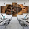 QYYAMDEQ Wandbilder Mit Rahmen 5 Teiliges Leinwandbilder Weinfass 5 Platten Poster Wandbild Kunstdrucke Büro Küche Schlafzimmer Wandbilder Wohnzimmer xxl