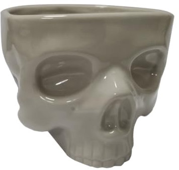 Ohsilv Decoración de Mesa Retro Porcelana Gótica Calavera Pasta Tazón Vajilla de Halloween Bar Comida Fideos Ensalada Dulces Tazón de Cerámica L