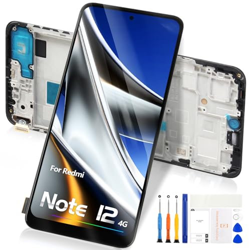 Atwist Pantalla LCD para Xiaomi Redmi Note 12 4G 23021RAAEG - para Redmi Note 12 4G LCD Pantalla Táctil Digitalizador Cristal Sensor Montaje con Marco 23021RAA2Y 23027RAD4I