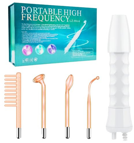 High Frequency Wand, High Frequency Facial Wand Stick 4-in-1 Portable High Frequency Hair Frequency Wand Facial Machine Used to Reduce Puffiness, Wrinkles, Dark Circles, Freckles and Hair Regrowth