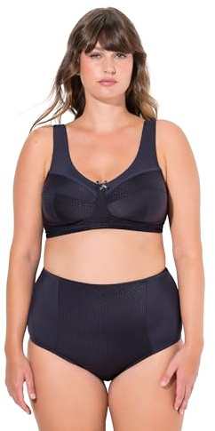 Ulla Popken Damen große Größen Übergrößen Plus Size Entlastungs-BH, Struktur, ohne Bügel dunkel violett 130E 801187843-130E