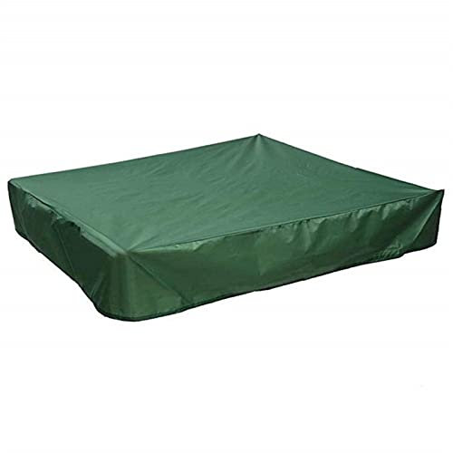 Wasserdichte Sandkastenabdeckung aus Oxford-Stoff mit Kordelzug für quadratischen Sandkasten, grün, 180 x 180 cm