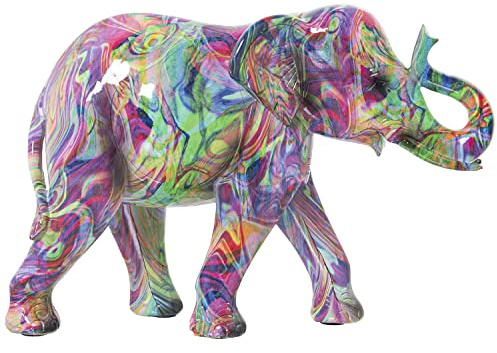 FIGURA RESINA ELEFANTE DECORADO GRAFITI 29X11X20CM