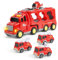 Weinsamkeit Camion de Pompier, Jouets Camion de Transport 5 en 1 avec Son et Lumière Camion Jouet Enfant Friction Power Jouet Voiture Camion Pompier Jouets Cadeau pour Garçons Fille 1 2 3 4 5 6 Ans