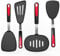 Silicone Spatulas for Nonstick Cookware, GEEKHOM 600F Heat Resistant Extra Large and Wide Flexible Spatulas Rubber Turners, Kitchen Cooking Utensils Set for Pancake, Eggs, 4 Pack, Black/Red