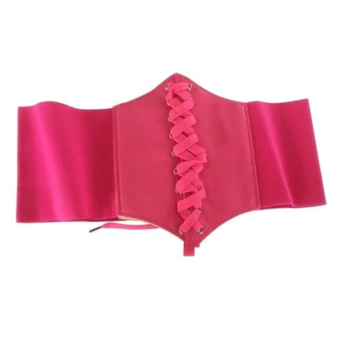 Corset large en cuir pour femme, ceinture élastique taille haute, rose, taille unique