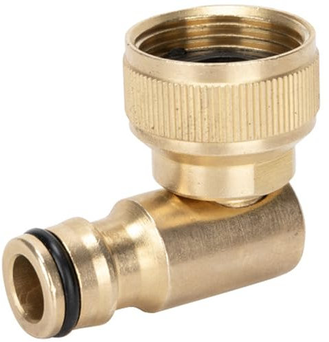 BEAHING Adaptador de Manguera de Grifo, Adaptador de Grifo rotativo de 360 ​​°, Conector de la Manguera de latón 1/2 y 3/4 Pulgadas, ángulo de 90 ° para la válvula Triangular, Lavadora