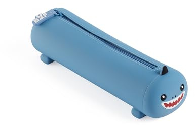 Back2Fun - Portatodo Escolar Plano, Estuche Escolar un Compartimento, Porta Todo de Silicona Suave, Cierre Cremallera, Diseño de Animales en Relieve, Material Escolar Divertido para la Vuelta al Cole