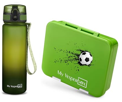 My Vesperbox Jin Set – Brotdose & 500ml Trinkflasche für Kinder – auslaufsicher & BPA-frei – Lunchbox für Schule & Kindergarten - Bento Box Set - Made in Germany