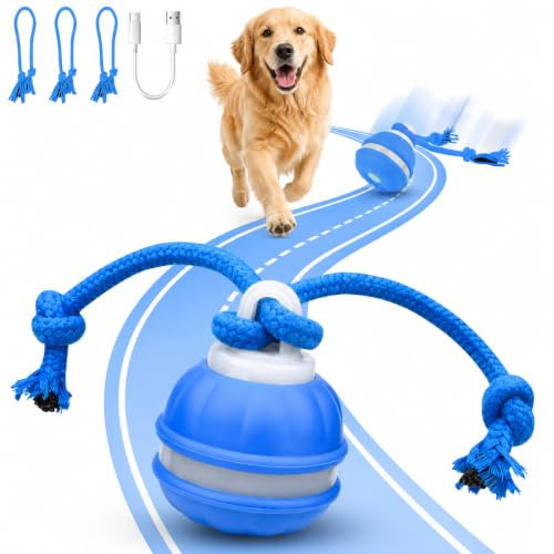 Interaktives Hundespielzeug Ball, Intelligentes Hundespielzeug Automatisch | Rollender, Interaktiver Spielball für Hunde mit LED Lichtern, Hundespielzeug Intelligenz für Kleine Mittleregroße Hunde