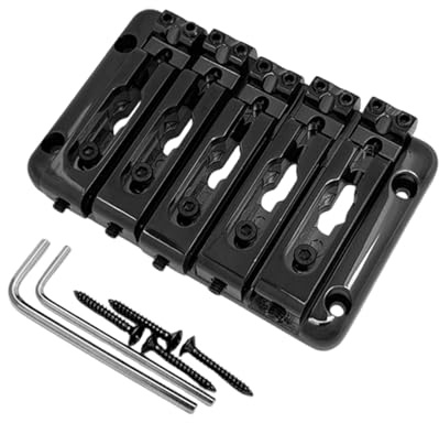 MagiDeal Chevalet de basse 5 cordes avec vis de réglage, pièce de rechange, accessoire professionnel pour instrument de musique, pièces pour chevalet de, Noir
