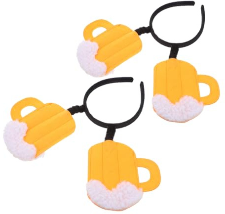 Toyvian 2 Pcs Beer Party Headbands Beer Mug Hair Hoops Creative Cloth Lightweight Comfortable Wearing Accessories for Bar