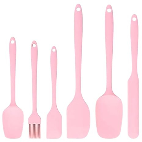 6PCS Pink Kitchen Utensils Set, Pink Baking Equipment for Baking and Cooking