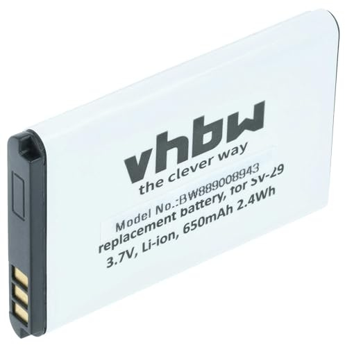 vhbw Akku Ersatz für Wiko Lubi2 für Handy Smartphone Telefon (650 mAh, 3,7 V, Li-Ion)
