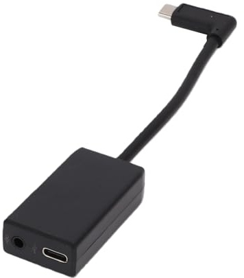 LICAEVEY External Mic Adapter for Action Camera 13/12/11/10/9/8/7/6/5, 3.5mm External Microphone Adapter, 90 °Connector with Type C Power Supply