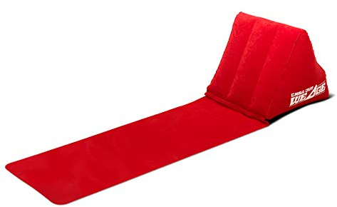 CKB Ltd® The Chill Out Tragbare Strandstuhl Campingstuhl Schlauchboot Lounger with Wedge Shape Back Cushion Lesekissen Keilkissen Nackenkissen - Perfekt für Camping und Festivals 3 Farben zur Auswahl (Red)