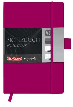 Herlitz 11369113 Notizbuch my.book Classic A6, 96 Blatt, liniert, berry