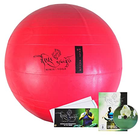 BURI DVD Ninje Yoga Rückenschule 3-TLG.mit Ralf Bauer Handbuch Sitzball Gymnastikball