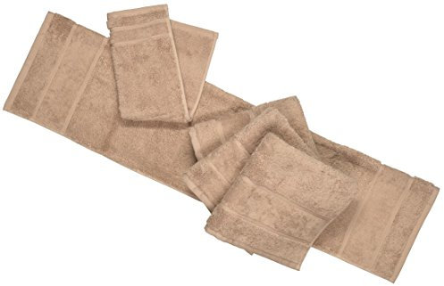 Living Dreams Waschlappen Gästetuch Handtuch Duschtuch Luxus, Baumwolle 600g, Uni Taupe, Größe Frottee:Gästetuch 30 x 50 cm