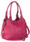 Mabel London Womens Multiple Pockets Handbag - Medium Size Multi Compartments Bag with a Long Shoulder Strap - AMELIA (Hot Pink)