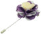 Ecravate - Broche Fleur bicolore Blanc et Parme pour boutonnière de costume homme