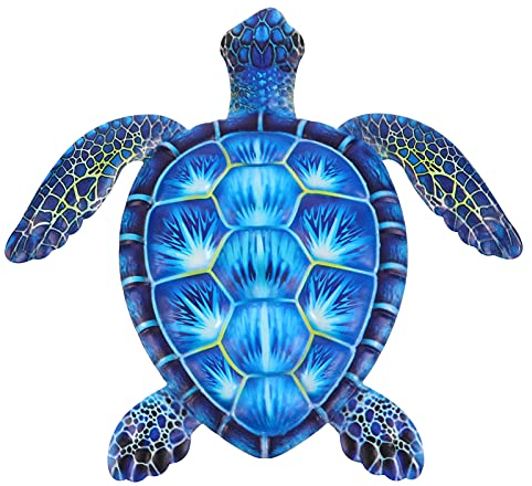Cabilock 3D Schildkröte Deko Metall Schildkröte Figur Wandkunst Eisen Wandschmuck Gartendeko Wandbild Gartenfigur Tierfiguren für Geburtstag Hochzeit Ostern Party Wanddeko Blau