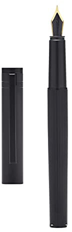 Hongdian H1 Black Aluminum Fountain Pen Fine Nib, Smooth Writing Instrument with Converter and Pen Case Set