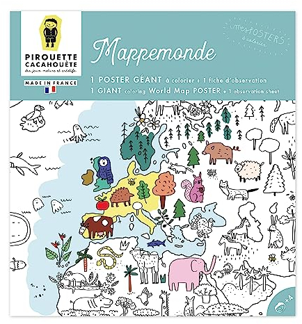 Pirouette Cacahouète Poster zum Ausmalen - Tiere der Welt