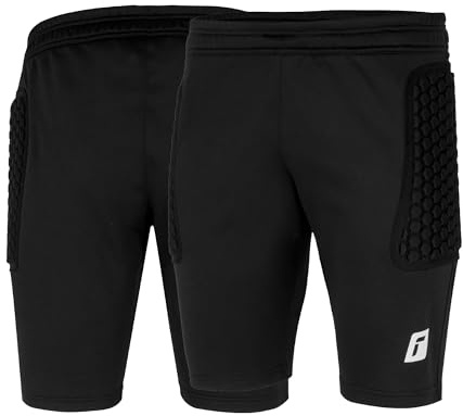 Reusch Torwarthose Kinder und Jugendliche | kurz, gepolstert & robust | eng anliegende und strapazierfähige Torwartshorts mit ergonomischem Hüftpolster | Contest II Short Advance Junior