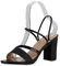 VAN HILL Damen Sandaletten Riemchensandaletten Party Blockabsatz Schuhe Glitzer Absatzschuhe Elegante Strass Abendschuhe 206655 Schwarz Strass 36