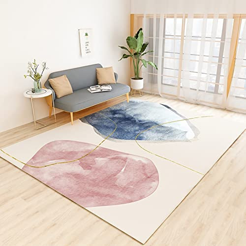 Tzvpsu Rugs machine washable rug gaming room decor Pink Blue Modern Geometric Design Living Room Rug lounge rug 180x250cm