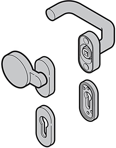 Hörmann Wechselgarnitur Rundzylinder (92) gekröpft/flach (ST) Kunststoff schwarz