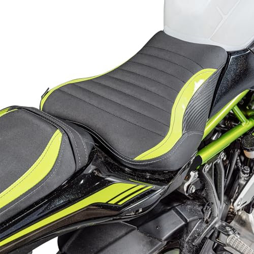Motorrad Leder Solo Sitz Vorne Fahrer Sitzkissen Sattel Sitzbezug Sitzbank Kompatibel mit Z900 Z 900 2017 2018 2019 2020 2021 2022 2023 2024, Hellgrün