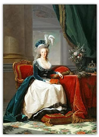 LINKGIN Home Berühmtes Gemälde Marie Antoinettes Lesungen von Madame Lebrun Leinwanddrucke Ästhetik Kunstwerk Wandkunst Wohndekoration 70x50cm rahmenlos