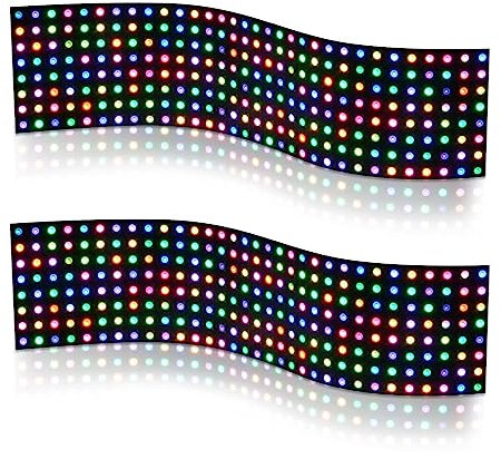 icever 2 Pack WS2812B Led Matrix Panel 8x8 64 Pixels, ECO RGB Alloy Wire, Individually Addressable Led Strip DC5V, WB5 Controller, Flexible FPCB for Wled Controller, Image, Video, Text