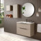 Mueble de Baño Suspendido con Lavabo Cerámico Galsaky | Mueble Baño Volado de 2 Cajones Cierre Amortiguado y Organizador | Guías Hettich | Moka Mate Tirador Oro | 70cm