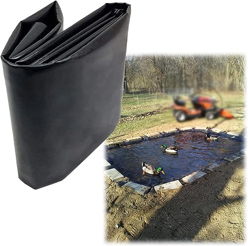 SEVSO HDPE Teichfolie 2X4m 3X6m 4X4m 5X5m 6X9m 8X10m, Schwarz Teichfolien, Flexibel Gartenteiche Dichtungsfolie Teichmembran Folie Für Fischteiche, Brunnen, Wassergarten Und Wasserfall,8 * 8m