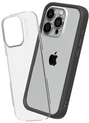 RhinoShield Modulares Case kompatibel mit [iPhone 15 Pro Max] | Mod NX - Anpassbare & stoßdämpfende Schutzhülle im schlanken Design - 3.5 Meter Fallschutz - Graphite