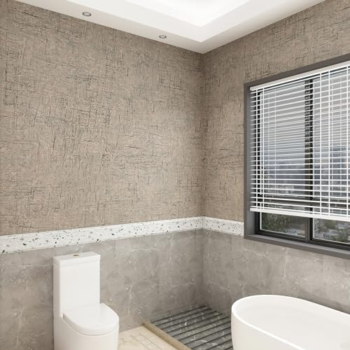 JSEVEM 60CM×9M Braun Grau Marmor Tapete Selbstklebend Klebefolie Folie Möbel Selbstklebende Glatt Möbel Klebefolie Steinoptik Marmoroptik Klebetapete Möbelaufkleber Wohnzimmer Badezimmer Wand