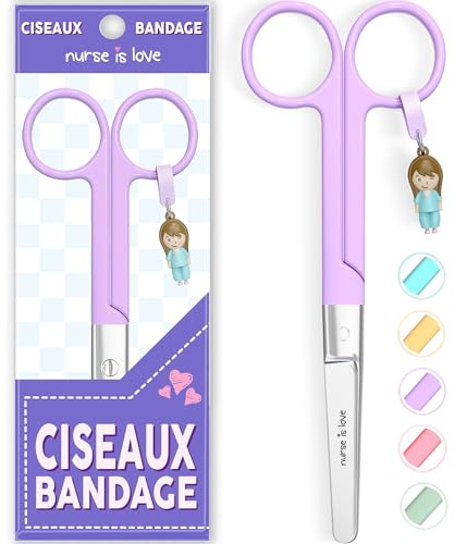 Mayo Ciseaux infirmiere, ciseaux infirmier bout rond | infirmiere accessoires avec motifs uniques à pansement compressif | lames aiguisées inox | idéal trousse de secours