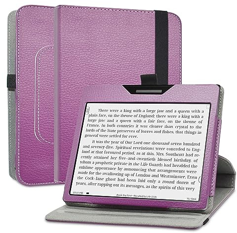 MAMA MOUTH Coque for BOOX Page,en Cuir Protecteur avec Stand Étui en PU Cuir Rotative 360 degrés Housse de Protection Flip Case Cover pour 7 BOOX Tablet Go Color 7 / Onyx Boox Leaf2 Tablet,Violet