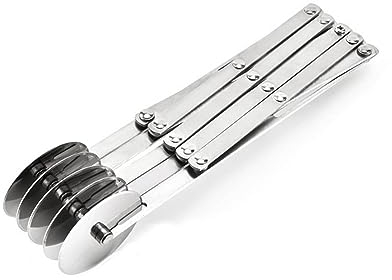 Pastry Multi-Wheel Cutter, Adjustable Pizza Slicer Multi-Round Baking Roller Dough Divider for Pizza, Bread and Cakes (5 Wheel)