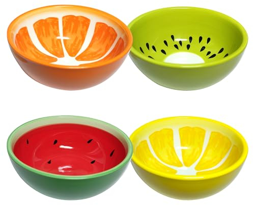 iubihome - Bol Petit Dejeuner Original en Ceramique, Lot de 4 pièces Petite Bols Aperitif ou Céréales 300ml, Coupelle à Dessert ou Glace