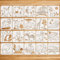 JSRQT 20 Blatt Schablonen Malen Tiere, Tiere Schablonen Stencils Set, Wiederverwendbare Cartoon Tier Schablonen Löwe Elefant Hund Fuchs Panda Stencils Malerei auf Holz, Stoff Wand Home Decor(6 Inch)