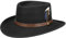 Stetson Petersham Gambler Wollhut - Einfarbiger Hut - Ledergarniturband - Eleganter Filzhut - Outdoor & Regenhut mit Asahi Guard - Herren - Herbst/Winter schwarz S (54-55 cm)