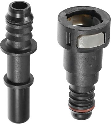 A ABSOPRO Car Fuel Line Hose Quick Release Connector Kit Straight 1/2 12.61mm SAE to 1/2 12mm Disconnect Hose Plastic Gray
