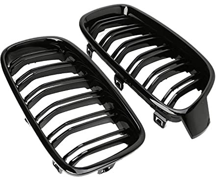 KüHlergrill Doppelsteg Kompatibel 1Pair glänzend schwarz Frontgitter/Grille Nierenfitnutzung fit gebrauch für BMW 3- Serie F30 F31 F35 2012-2017 Autostil Autoteile