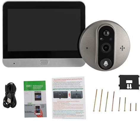 Video Türsprechanlage, 1080P klingelanlage mit kamera, Eingebaute Batterie, WIFI Steuerung, Smartphone App, PIR-Nachtsicht und automatischen Foto, Zwei Wege Audio