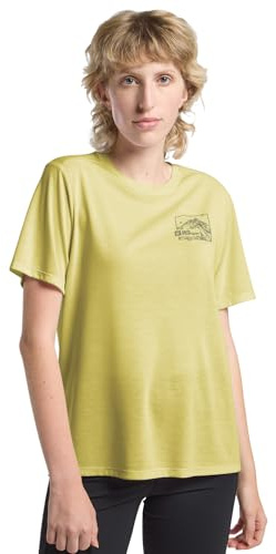 Jack Wolfskin Damen Vonnan Graphic W T-Shirt, Ridge Leaf Lemon Ice, M EU