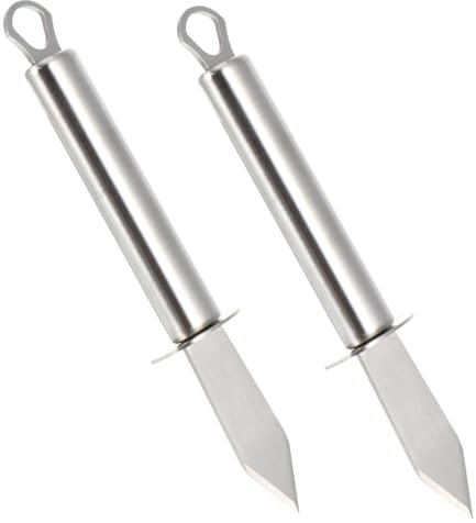 Cabilock 2Pcs Austernmesser Auster Scheinöffner Auster Scheinkit Austern Opener Klemme Schalentiere Offener Meeresfrüchteöffner Opener Werkzeuge Haushalt Austern Silber Edelstahl